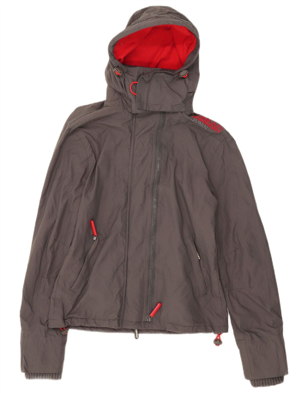 Damska kurtka wiatrówka Superdry Graphic UK 12 Medium Grey