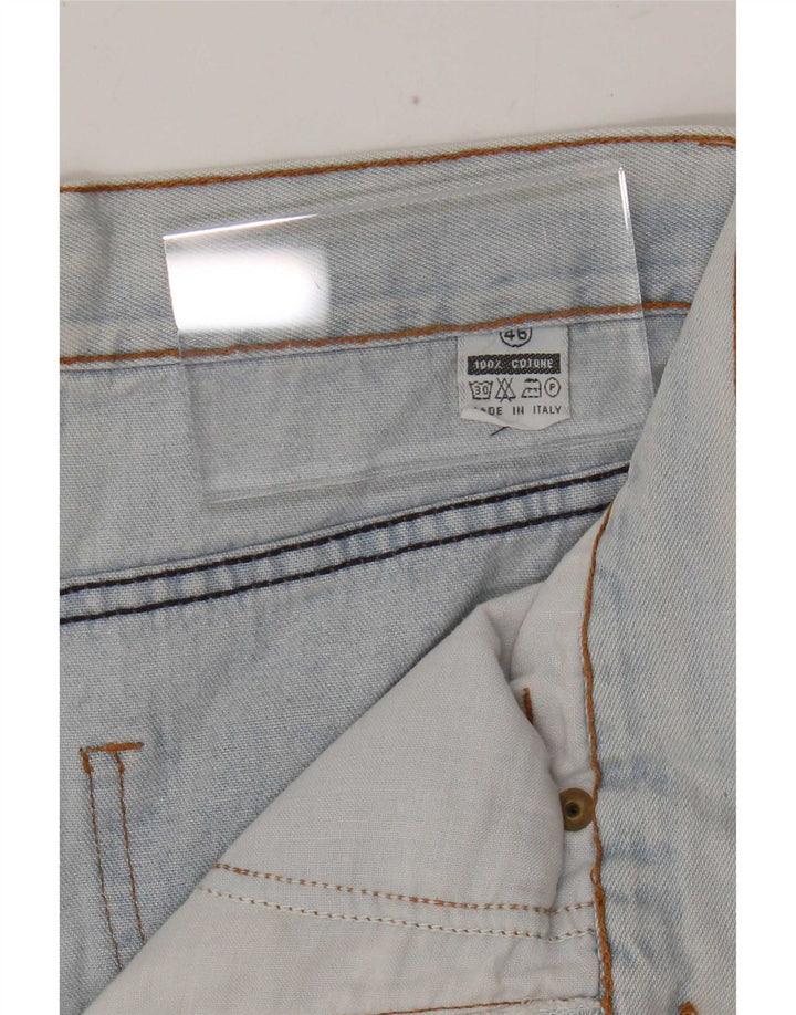 Vintage damskie spodenki jeansowe z wysokim stanem IT 46 Large W30 Blue Patchwork