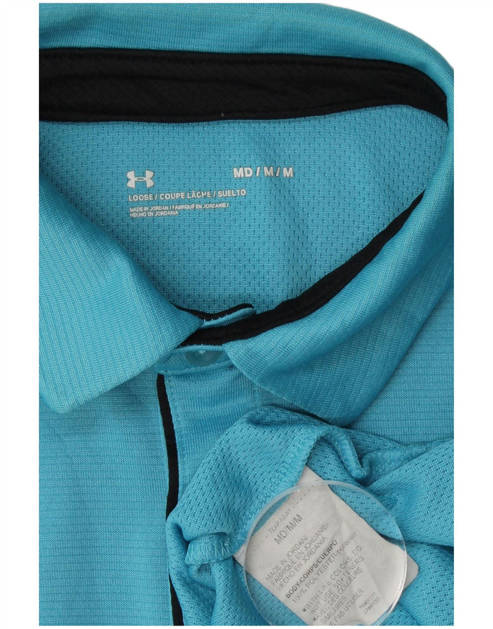 Męska koszulka polo o luźnym kroju UNDER ARMOUR, średni niebieski, poliester