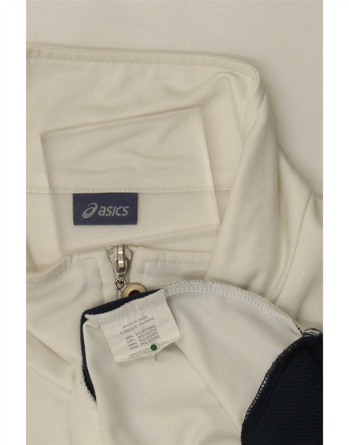 Męska kurtka dresowa Asics XL, biały, poliester z blokami kolorów