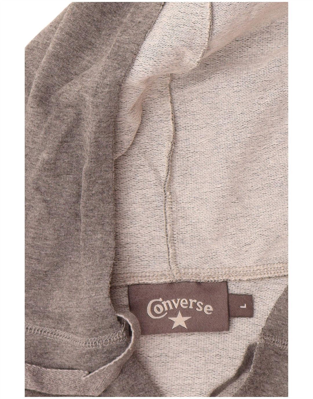 CONVERSE Damski sweter z kapturem z grafiką UK 14, duży, szary, bawełniany