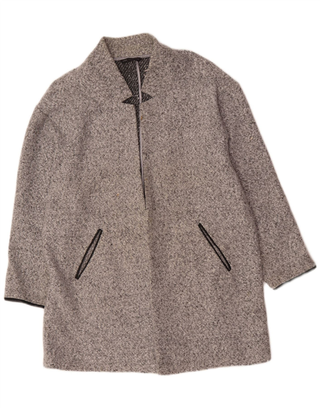 Marks & Spencer Damski płaszcz otwarty UK 20 2XL Szary, nakrapiany poliester