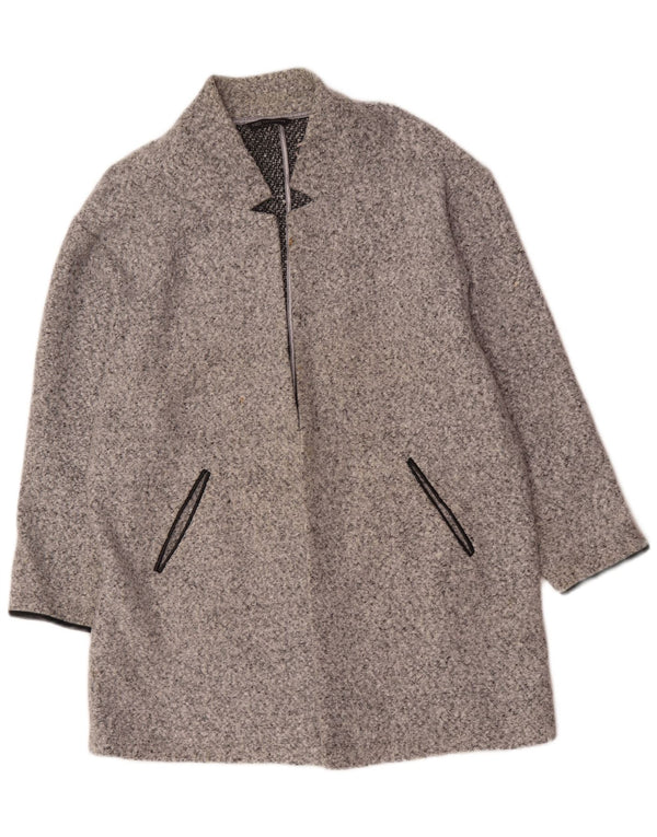 Marks & Spencer Damski płaszcz otwarty UK 20 2XL Szary, nakrapiany poliester
