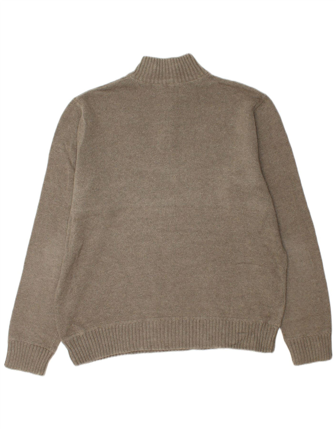 EDDIE BAUER Męski sweter zapinany na zamek, duży, bawełniany khaki