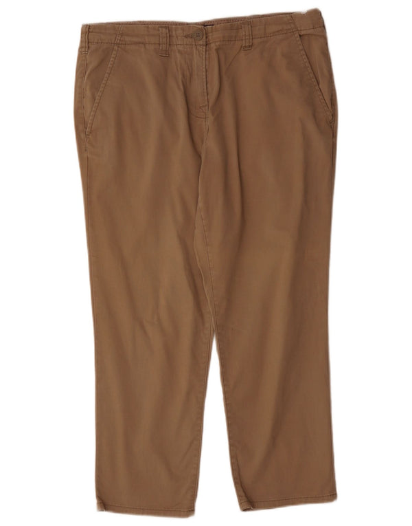 Spodnie damskie Marks & Spencer, proste, przycięte, UK 12, średnie, W32, L24, brązowe