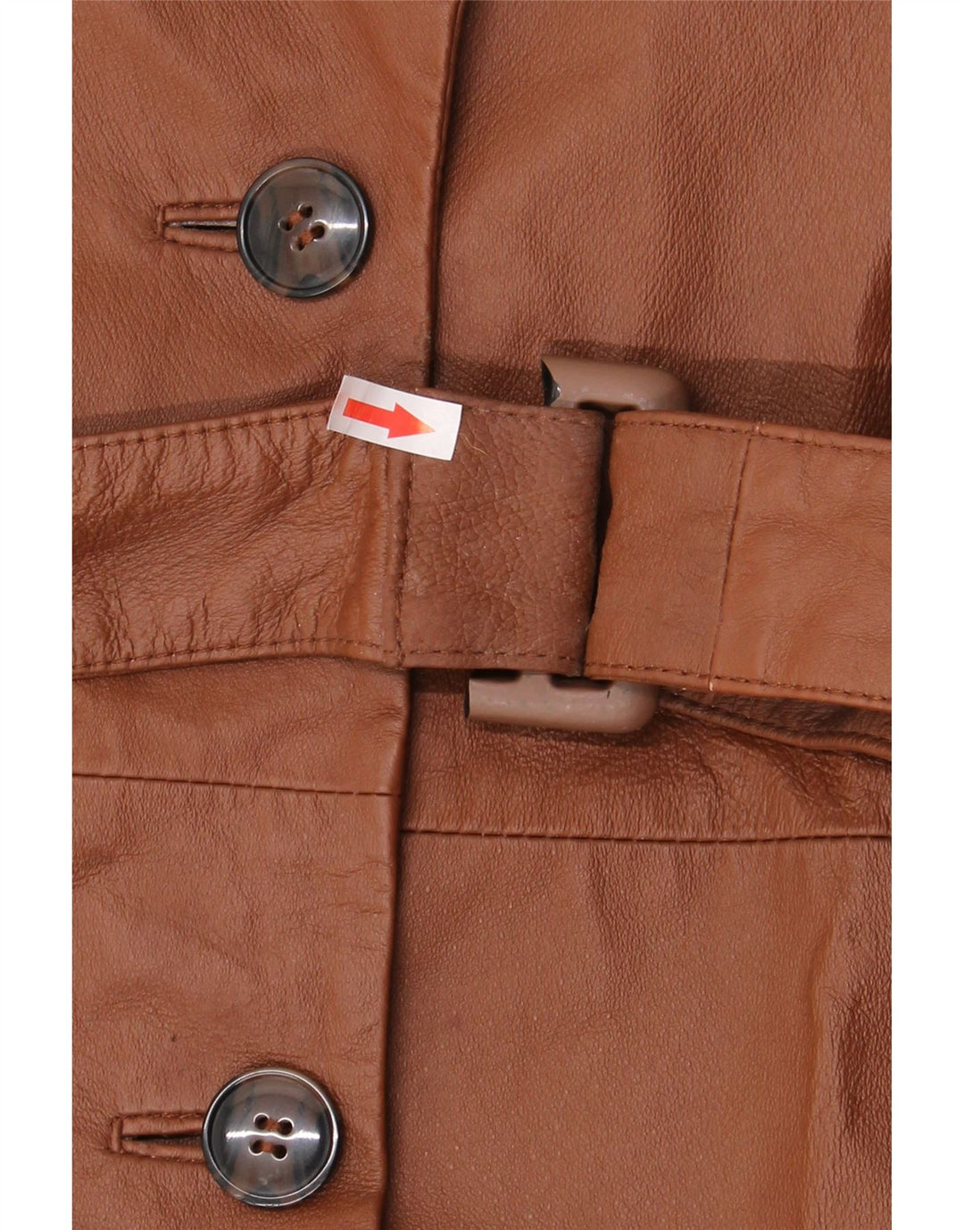 Vintage damski płaszcz oversize z podwójnymi piersiami UK 10, mała brązowa skóra