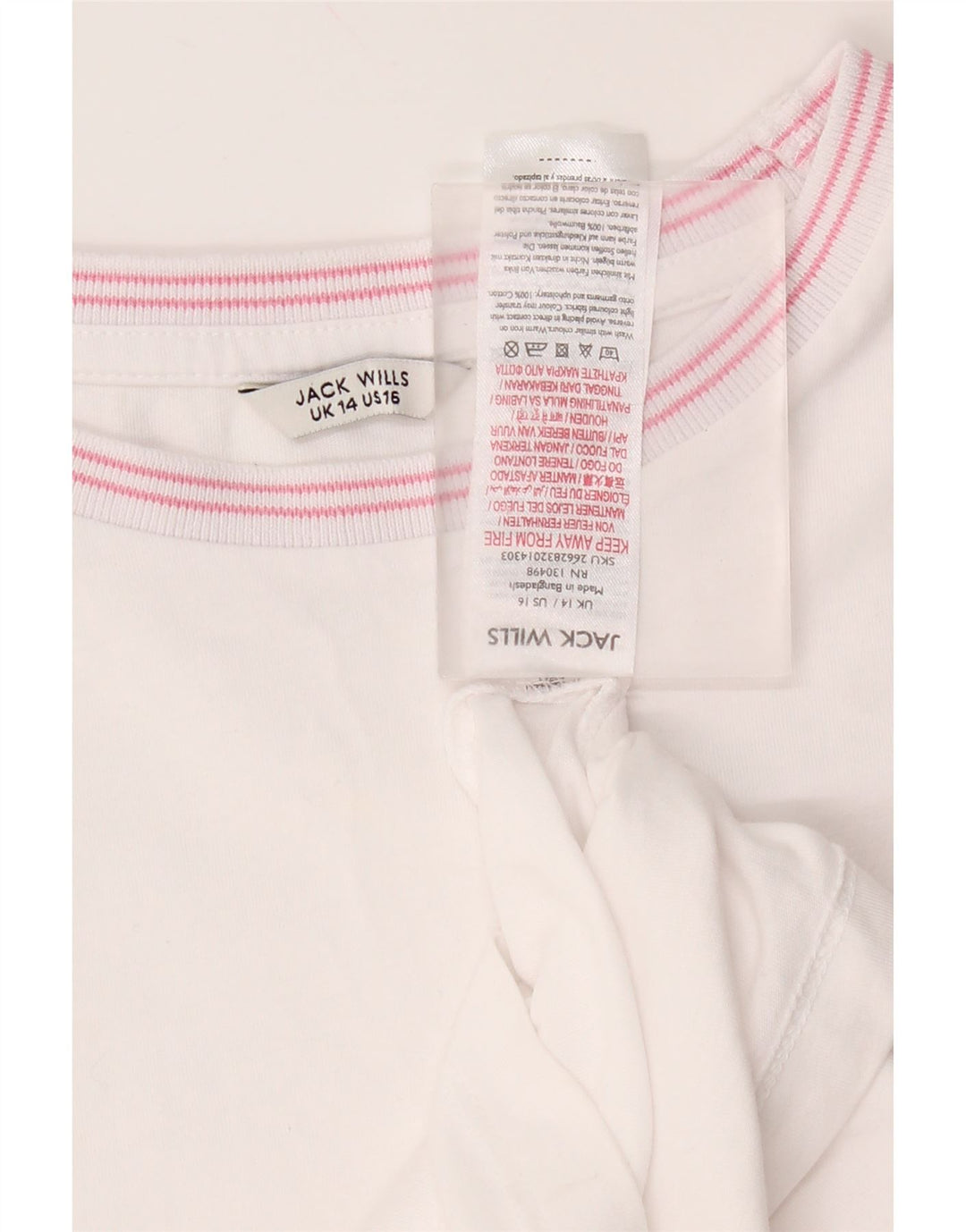 T-shirt damski Jack Wills Top UK 14, średnia biała bawełna