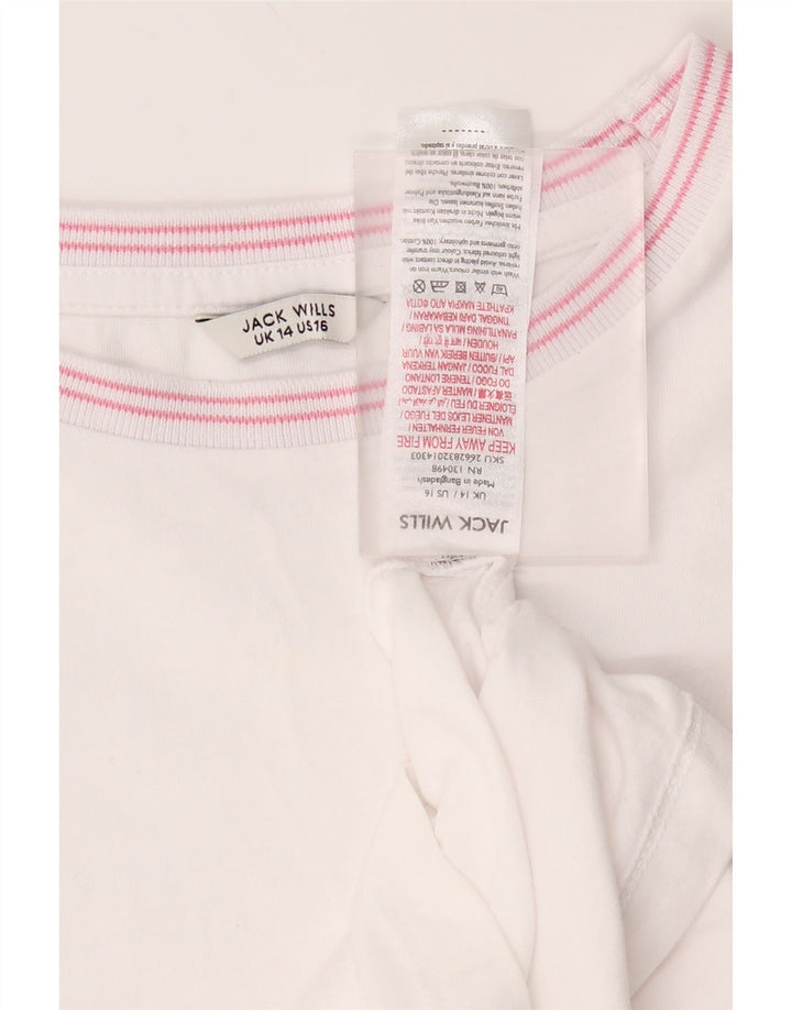 T-shirt damski Jack Wills Top UK 14, średnia biała bawełna