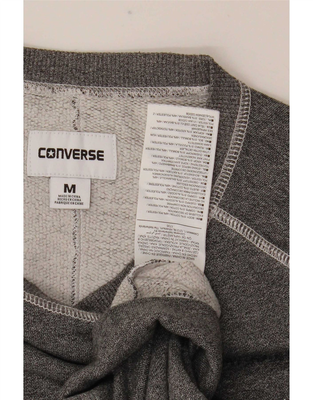 Męska bluza Converse z grafiką, średnioszara, bawełniana