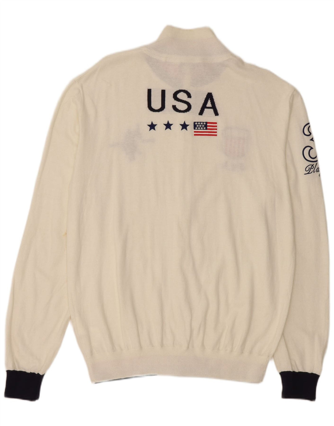 US POLO ASSN. Męski sweter z grafiką USA 2XL, biała bawełna