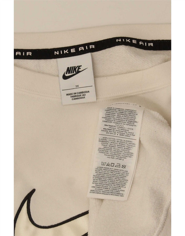 Męski sweter oversize z grafiką Nike, 3XL, biała bawełna