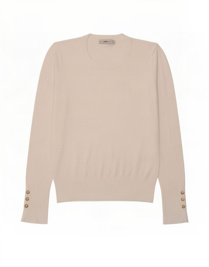 Sweter damski Zara z okrągłym dekoltem UK 12, średni biały