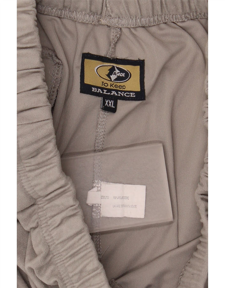 Męskie spodnie dresowe w stylu vintage 2XL Szary poliester