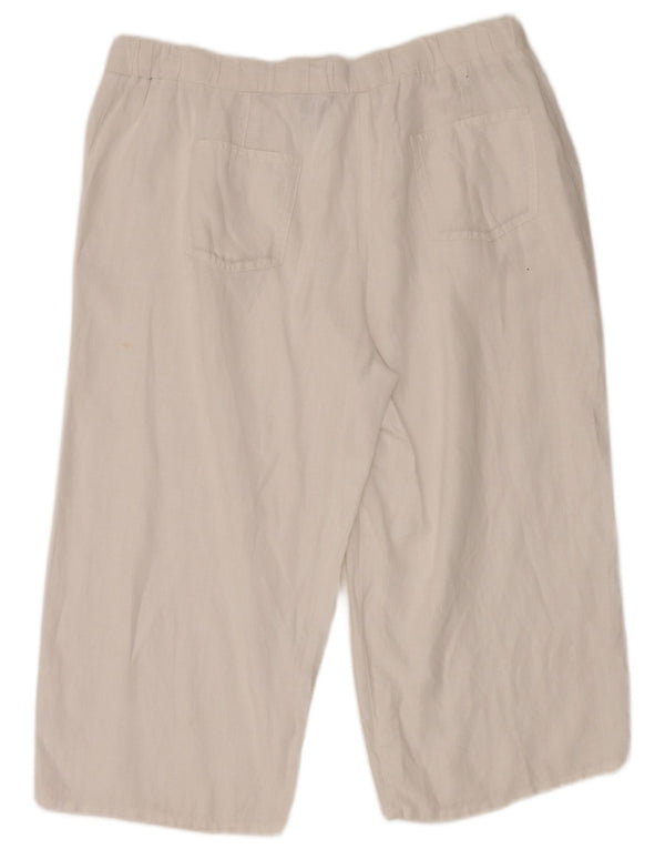 Marks & Spencer Damskie spodnie capri z wysokim stanem UK 16, duże, W36 L21, białe