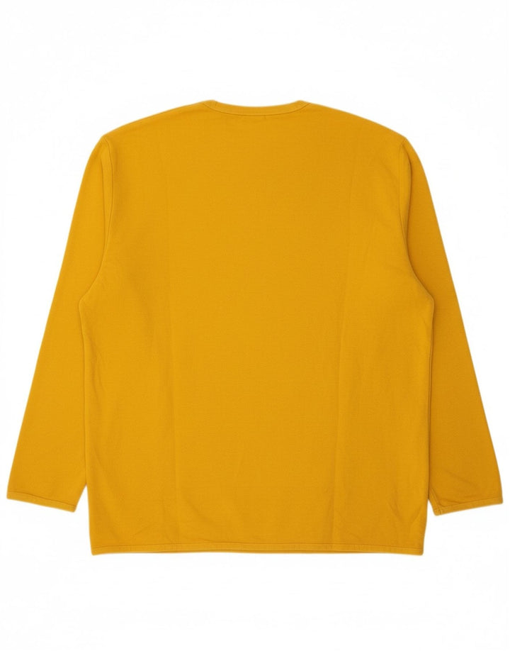 HUGO BOSS Mens Top Long Sleeve XL Yellow Cotton