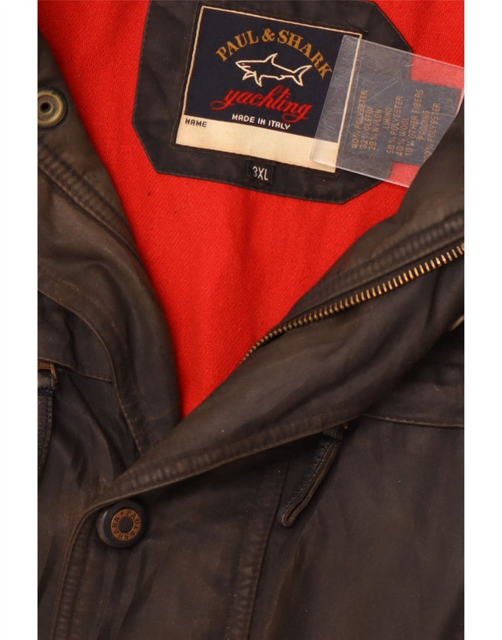 Męska kurtka Paul & Shark Yachting z woskowanej bawełny UK 46 3XL, czarny poliester