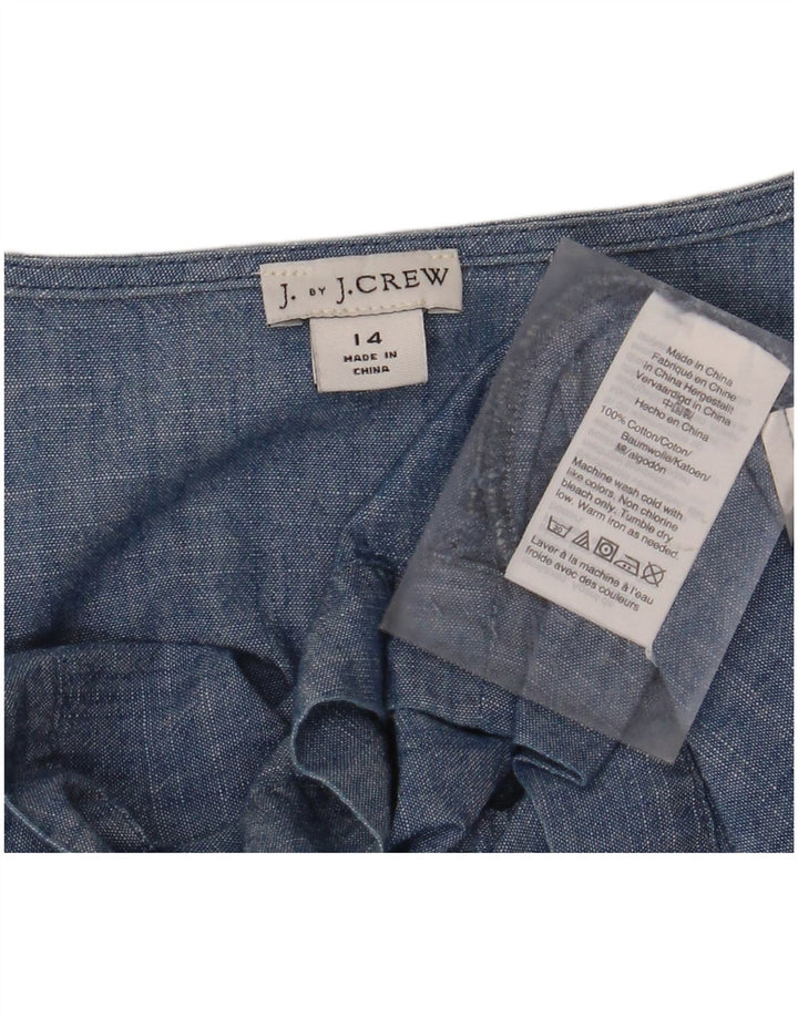Bluzka damska J. CREW Top UK 14, duża niebieska bawełna