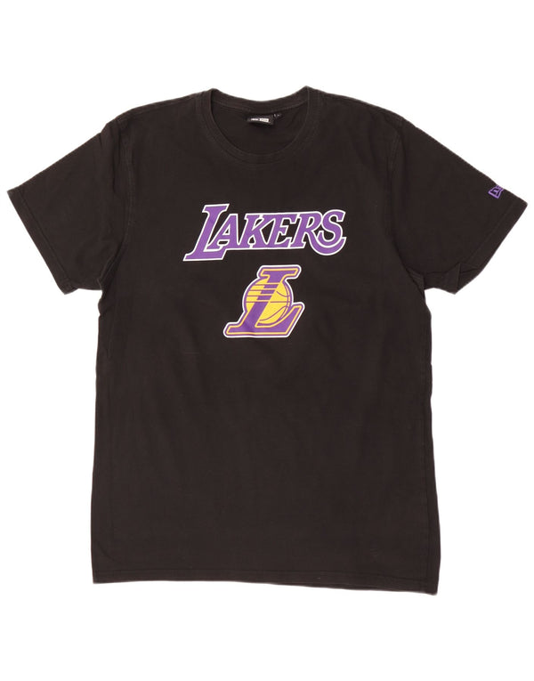 Damska koszulka z grafiką New Era Lakers Top UK 16, duża, czarna bawełna