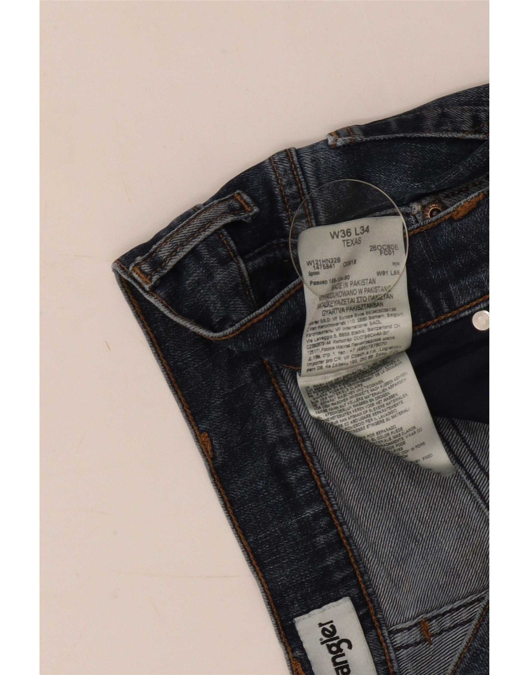 Męskie jeansy Wrangler Texas Straight W36 L34 Niebieskie, bawełniane