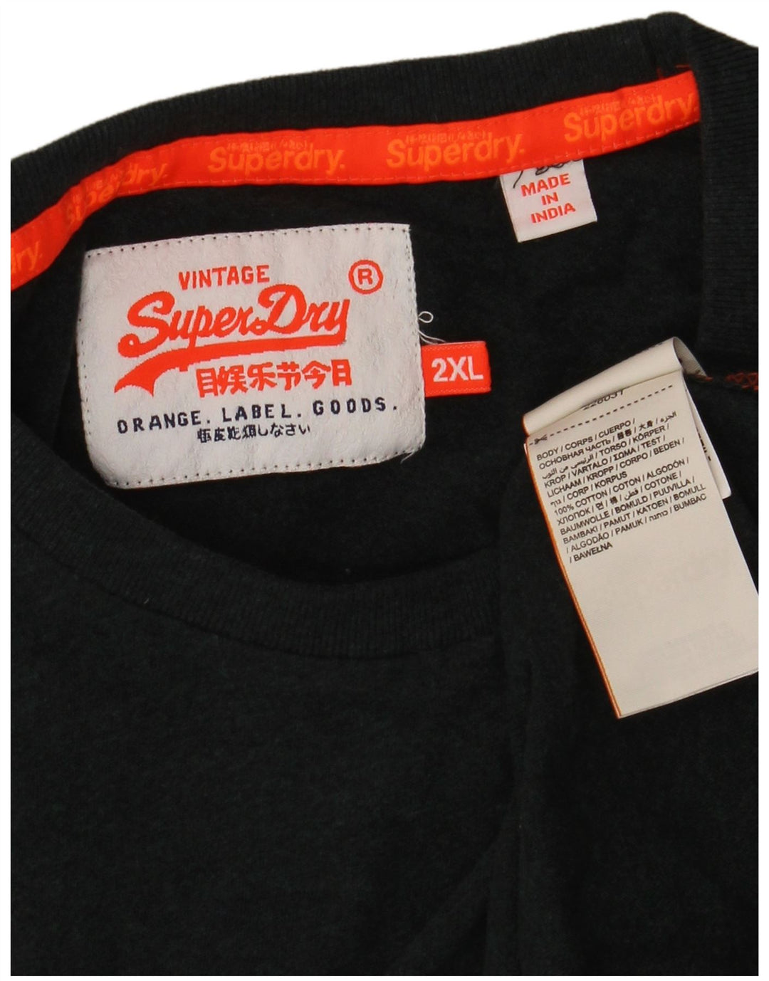 SUPERDRY Męski T-shirt Top 2XL Zielona bawełna