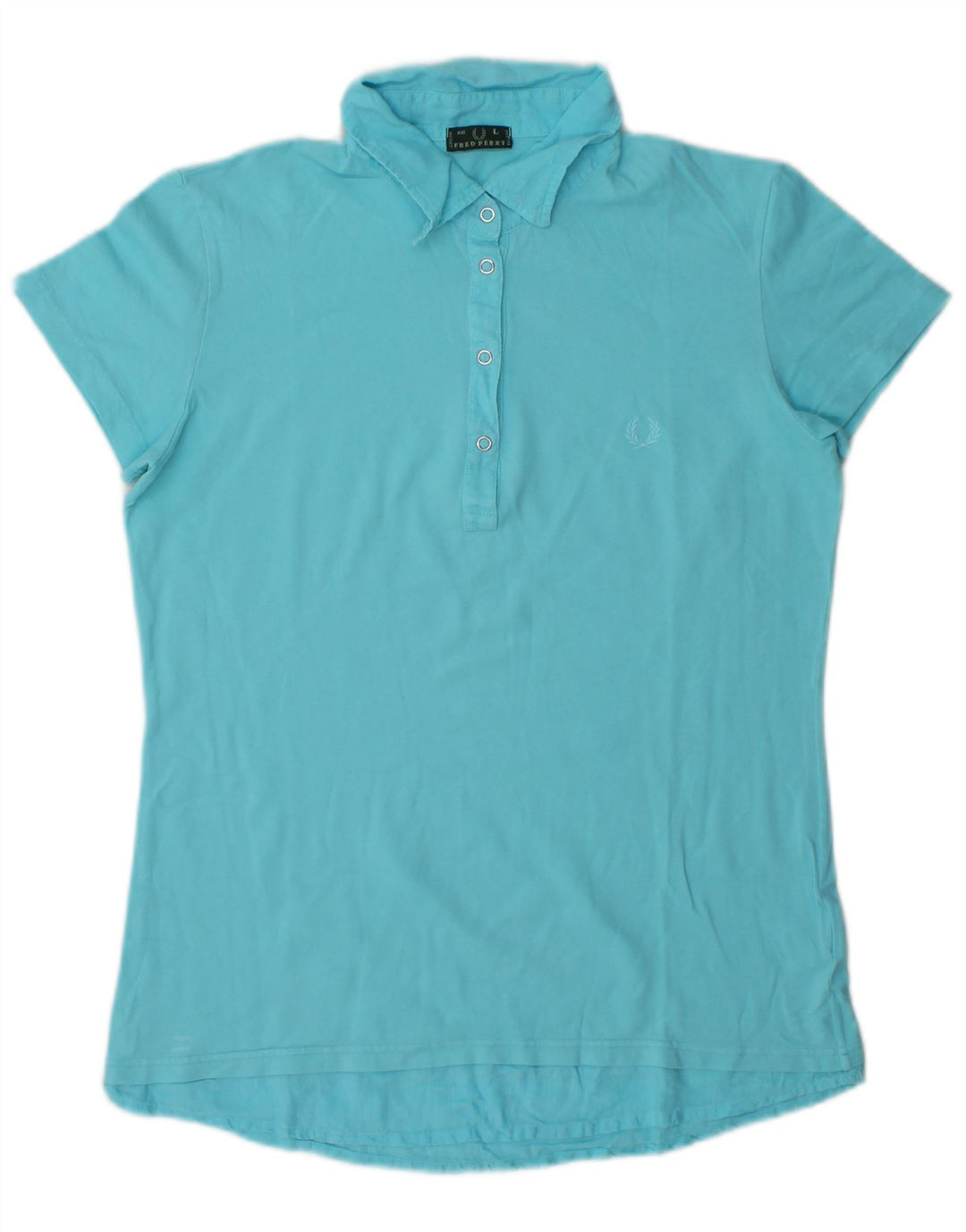Damska koszulka polo Fred Perry UK 14, duża, niebieska, bawełniana