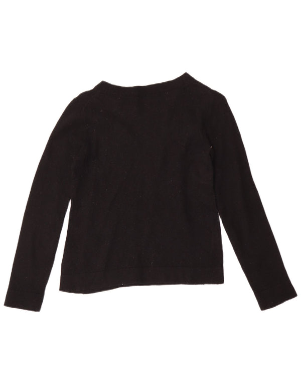Damski sweter J. Crew Teddie z dekoltem w łódkę UK 6 XS, czarny, bawełniany