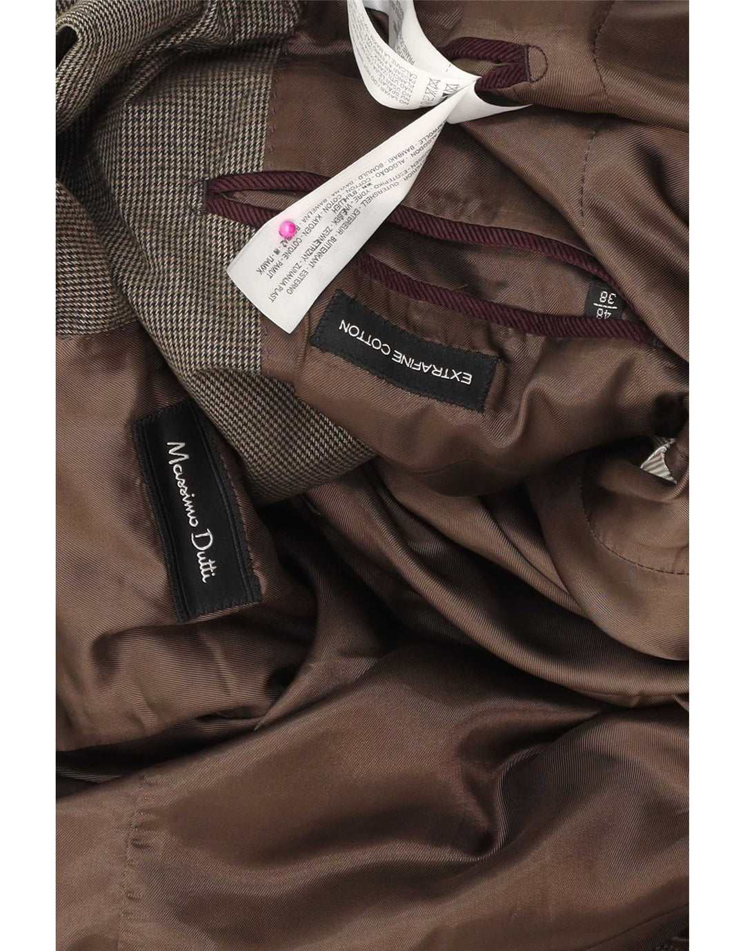 Męska marynarka zapinana na 3 guziki Massimo Dutti EU 48 Średni brązowy, bawełniany