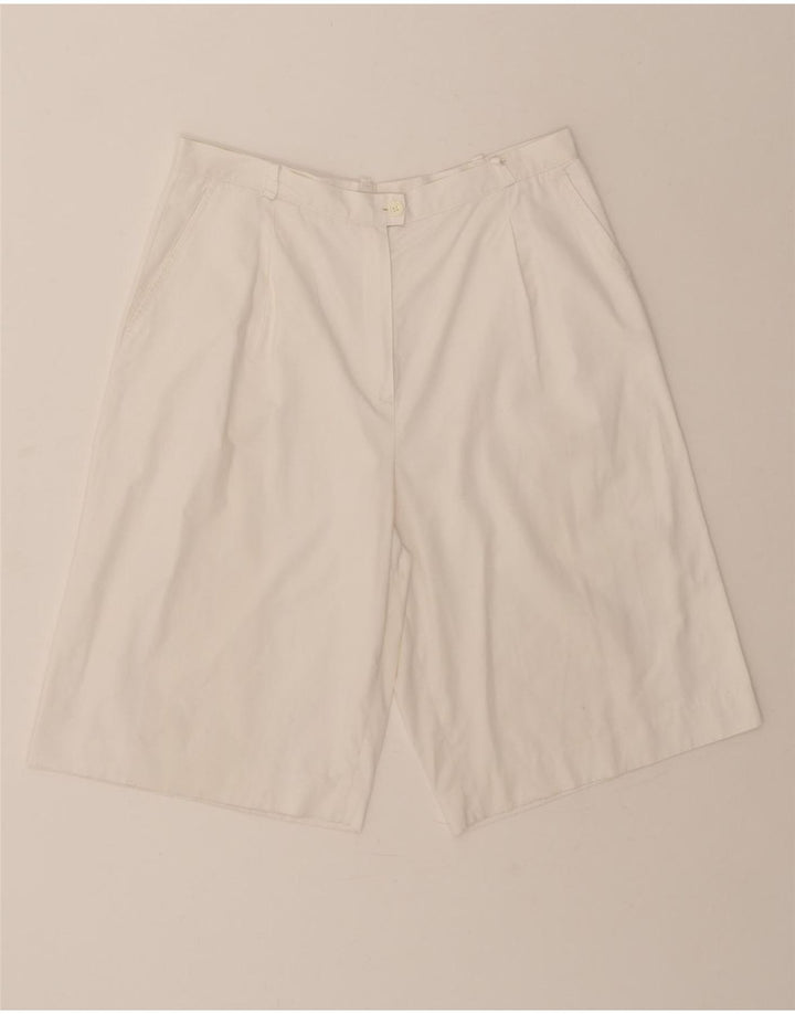 ELIZABETH ASCOT Womens High Waist Chino Shorts W30 Medium White Vintage Elizabeth Ascot and Second-Hand Elizabeth Ascot from Messina Hembry 