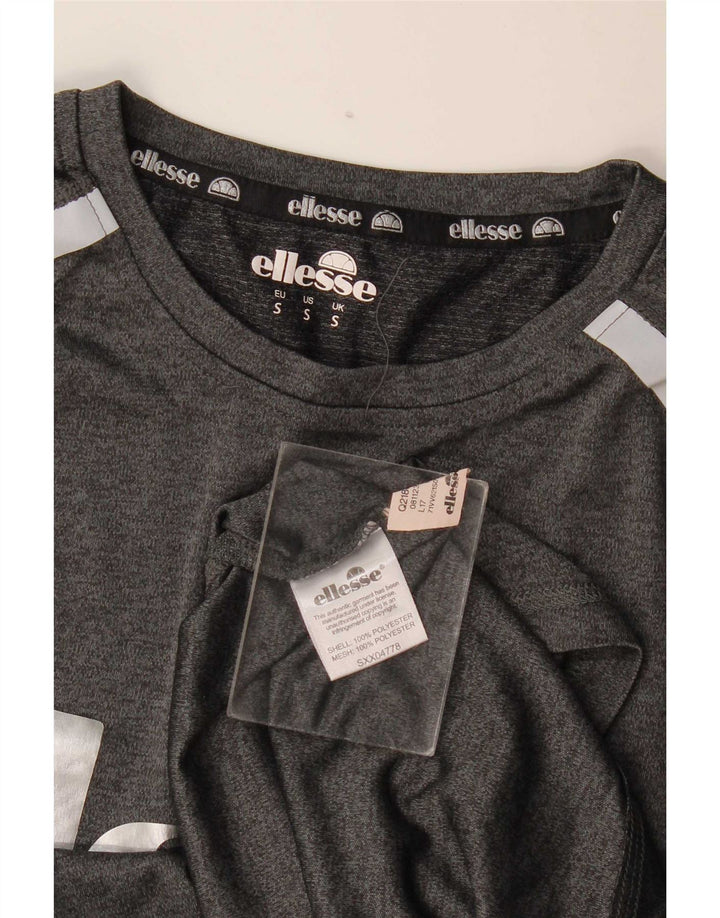 Męski T-shirt z grafiką Ellesse o dopasowanym kroju, mały, szary poliester