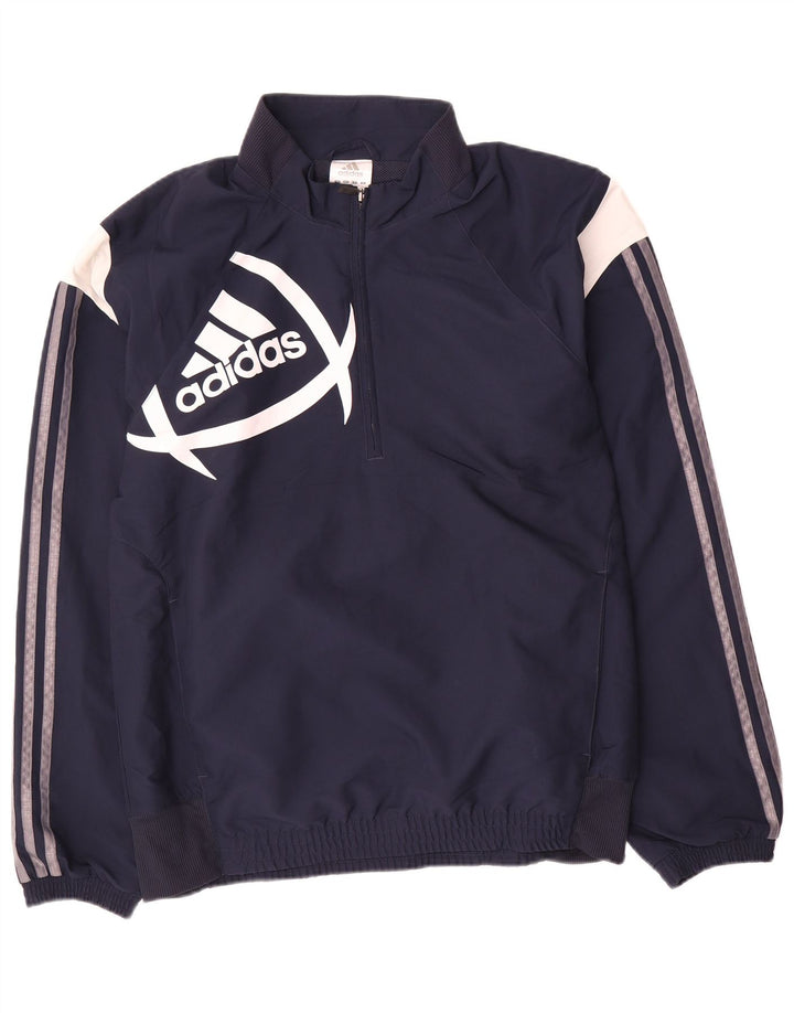 Męska kurtka dresowa Adidas Graphic, średnia granatowa, blok kolorów