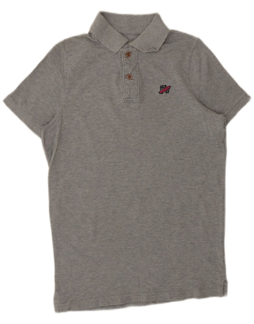 HOLLISTER Mens Polo Shirt Medium Grey Cotton