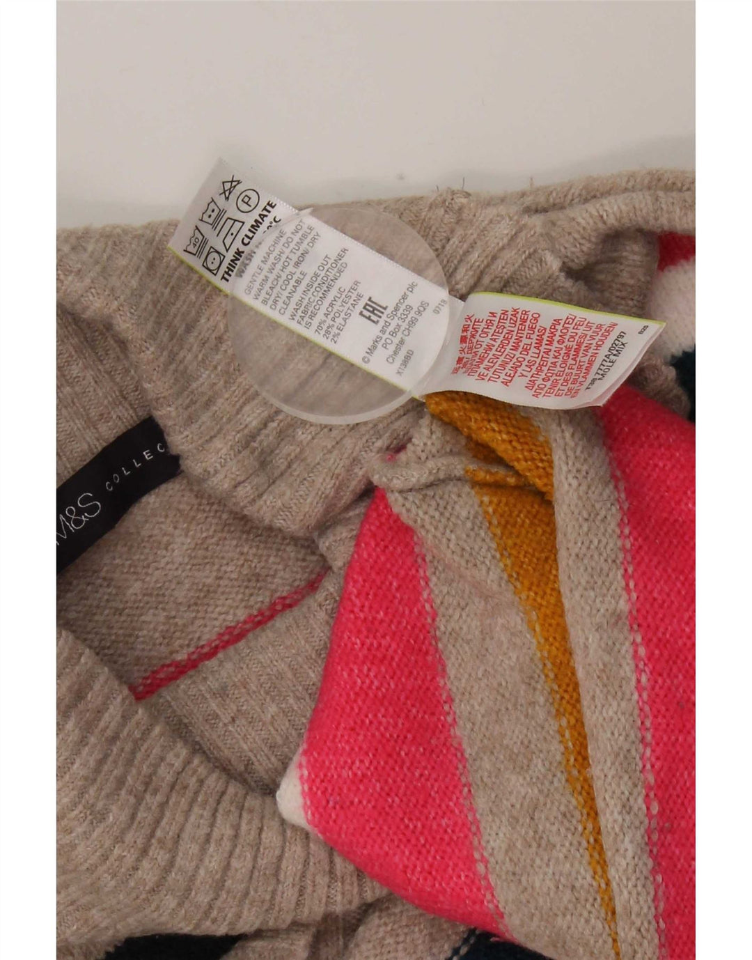 Marks & Spencer Damski sweter z golfem, UK 18 XL, wielokolorowy