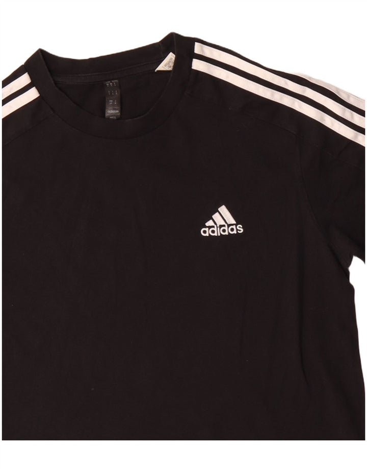 Adidas Męska Koszulka Top Mała Czarna Bawełna