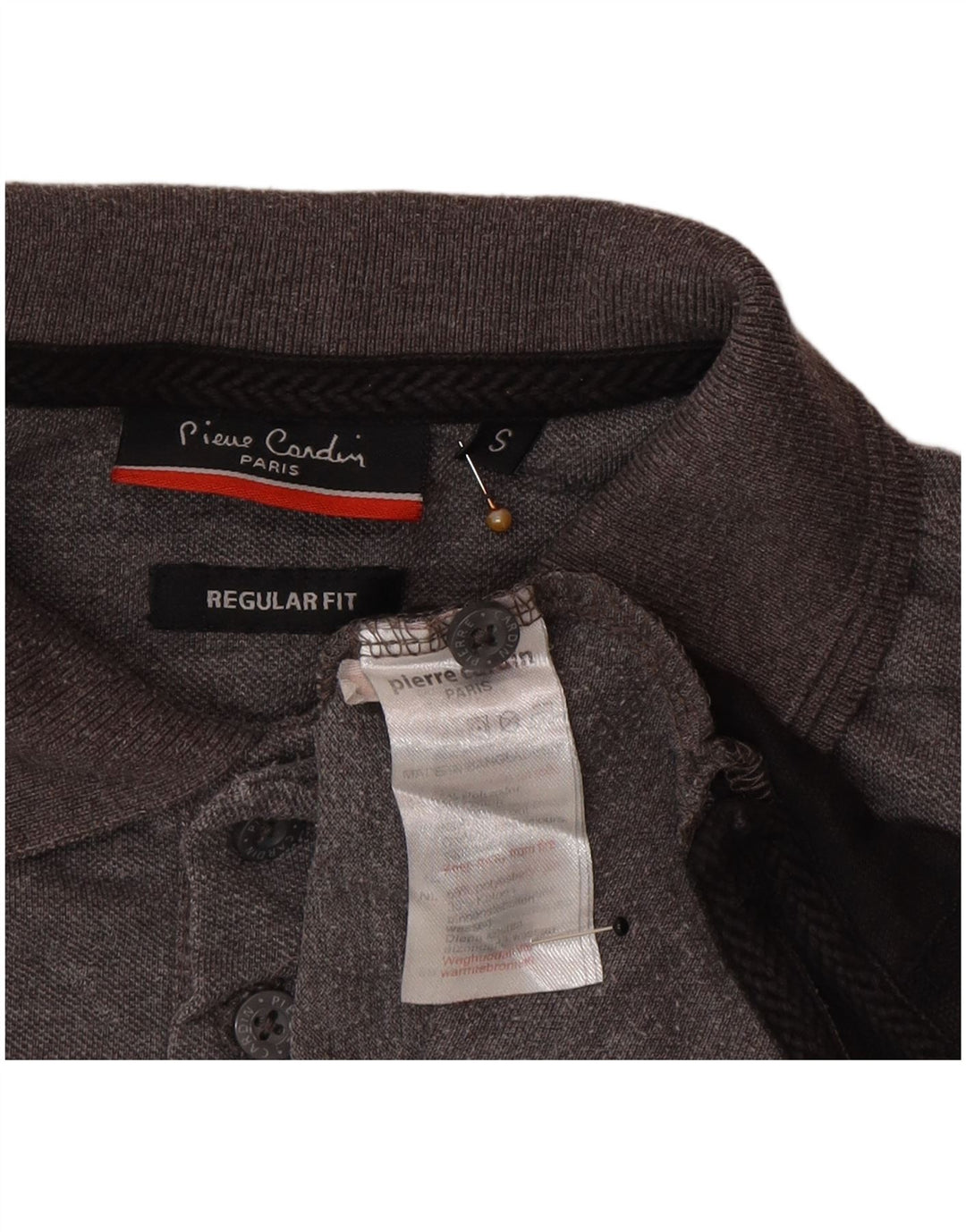 Męska koszulka polo Pierre Cardin o regularnym kroju, mała, szara, z blokami kolorów, poliester