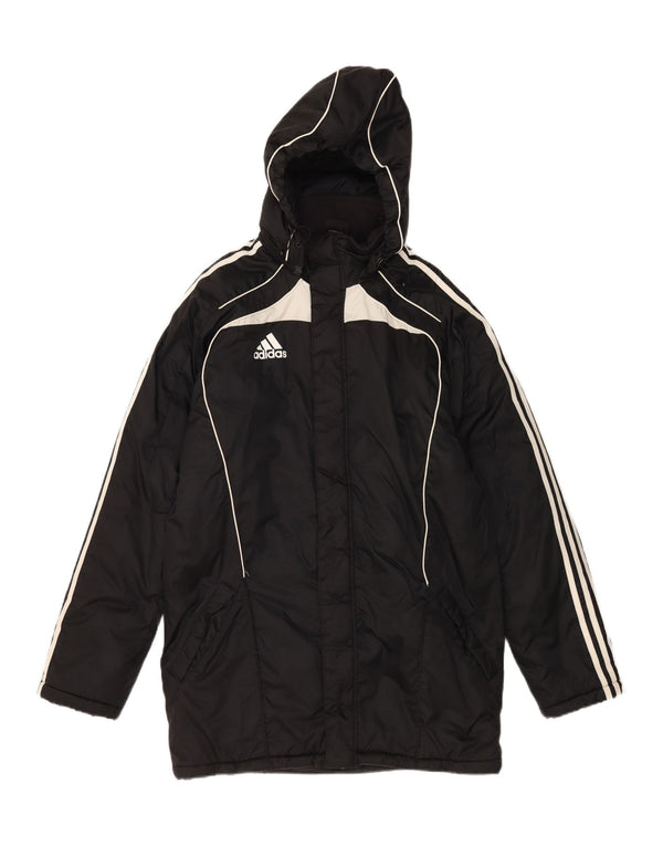 Adidas Męski płaszcz wiatrówkowy z kapturem UK 36/38 Mały czarny blok kolorów