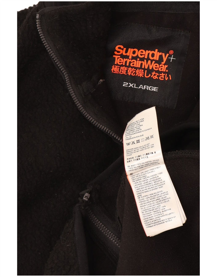 Męska kurtka polarowa Superdry UK 44 2XL Czarny poliester