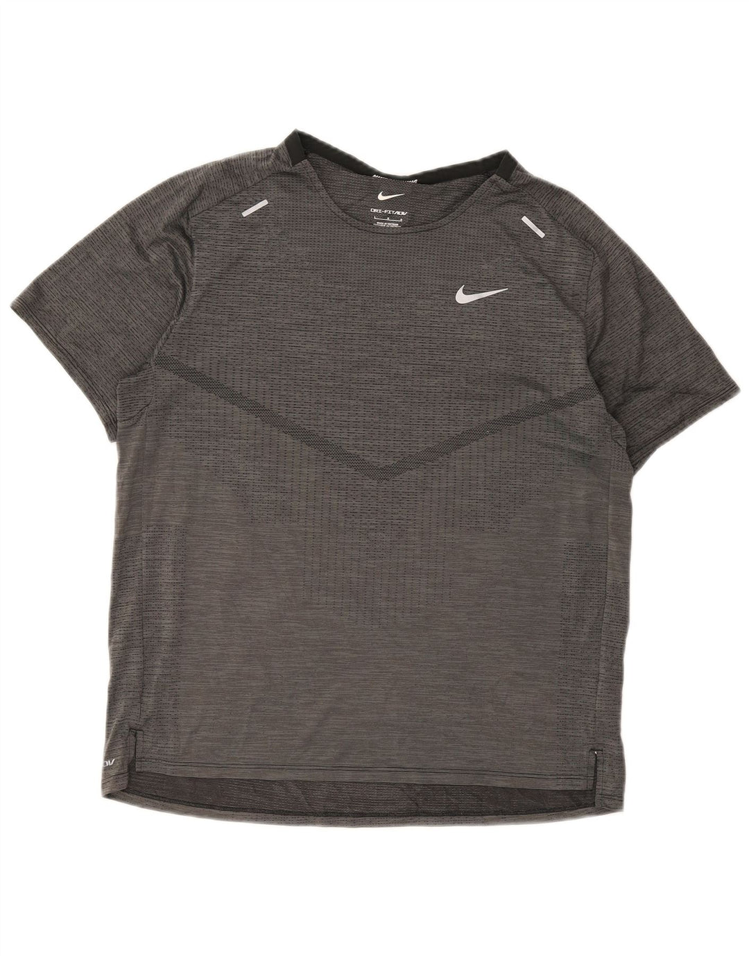 Męska koszulka Nike Dri Fit, duża, szara, sportowa koszulka z poliestru