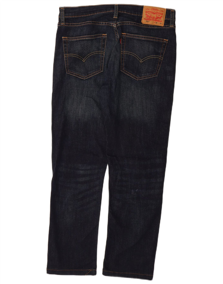LEVI'S Mens 511 Slim Jeans W32 L32 Navy Blue Cotton