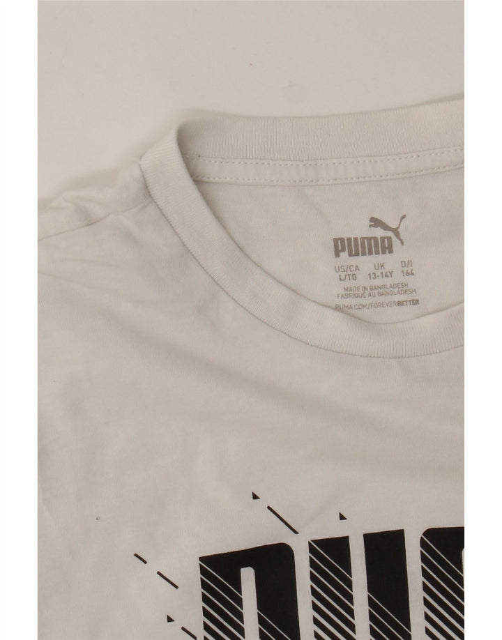 Chłopięcy T-shirt z grafiką Puma 13-14 lat, biały