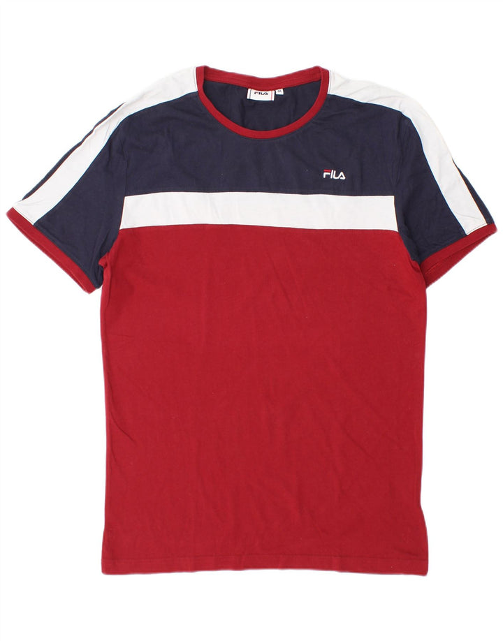 T-shirt męski Fila Top, bawełniany, w kolorze średniej czerwieni