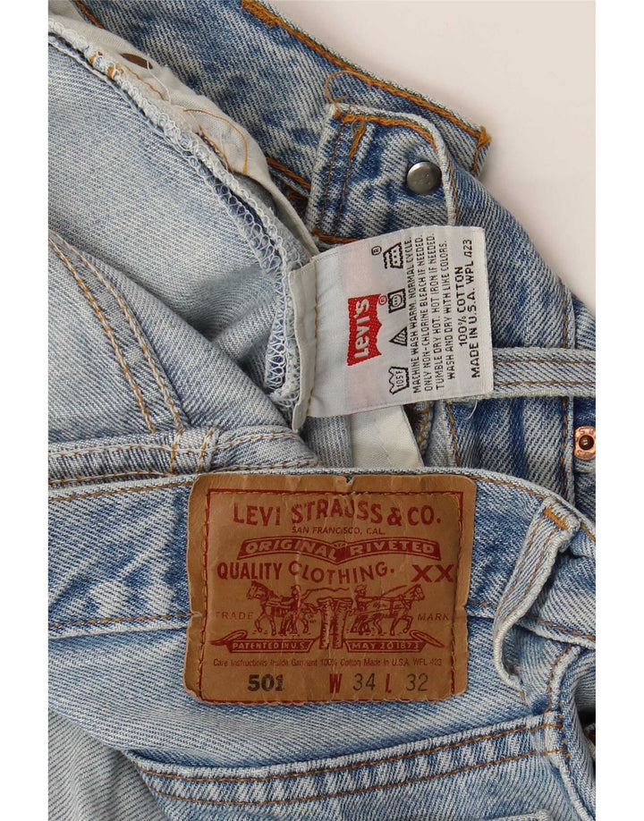 Męskie jeansy Levi's 501 w trudnej sytuacji W34 L29 Niebieska bawełna