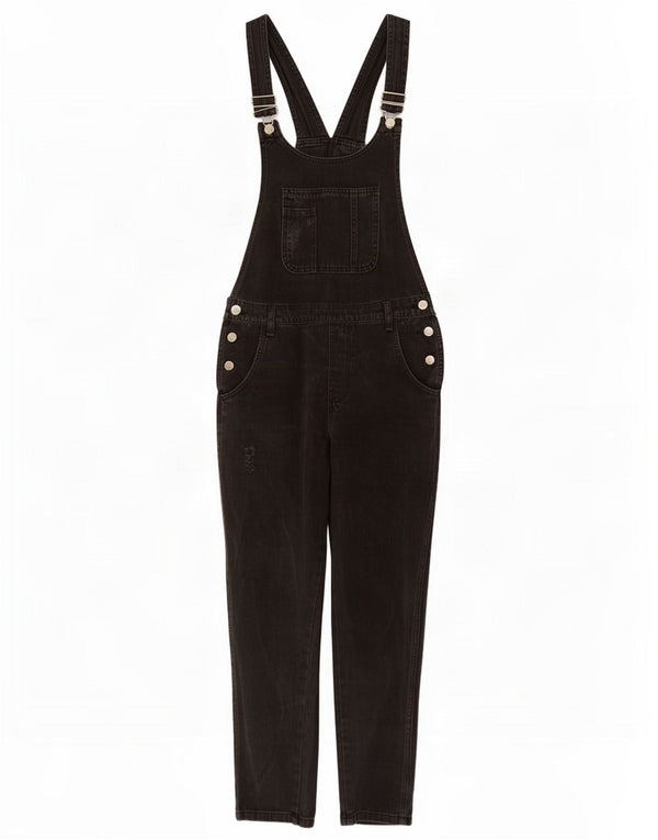Damskie jeansy ogrodniczki Topshop Moto Tapered UK 10 Small W32 L25 Black