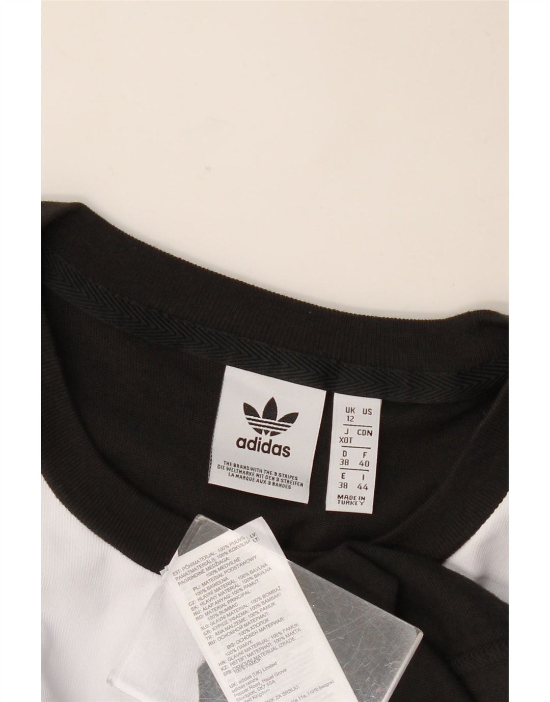 Damska koszulka oversize Adidas z grafiką Top UK 12, średnia czarna bawełna