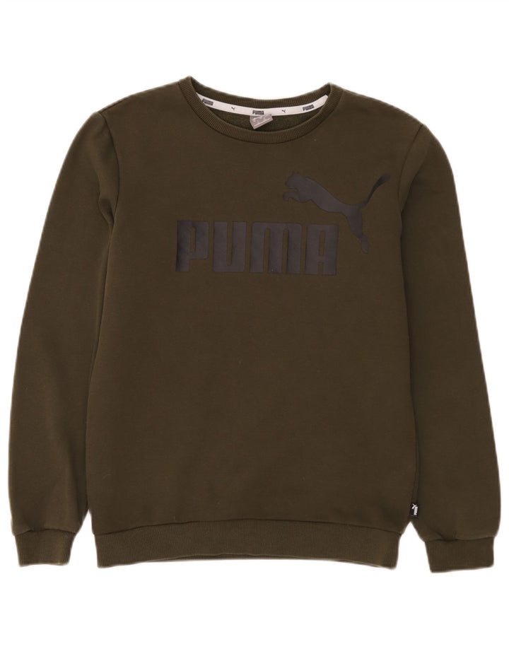 Chłopięca bluza z grafiką Puma, 13-14 lat, khaki