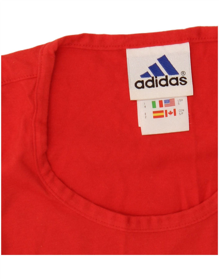 Adidas Męska Kamizelka Top UK 36/38 Mała Czerwona Bawełna