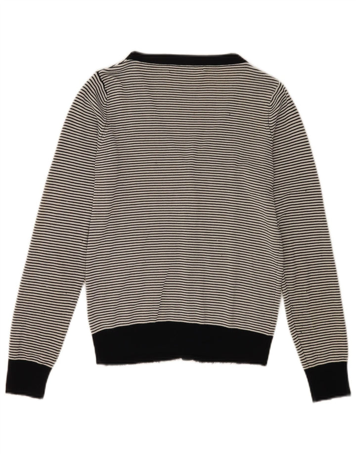 Sweter damski Zara UK 12, średni czarny w paski, sztuczny jedwab