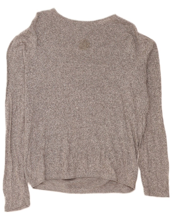 Męski sweter Zara z dekoltem w łódkę, duży, szary, nakrapiany