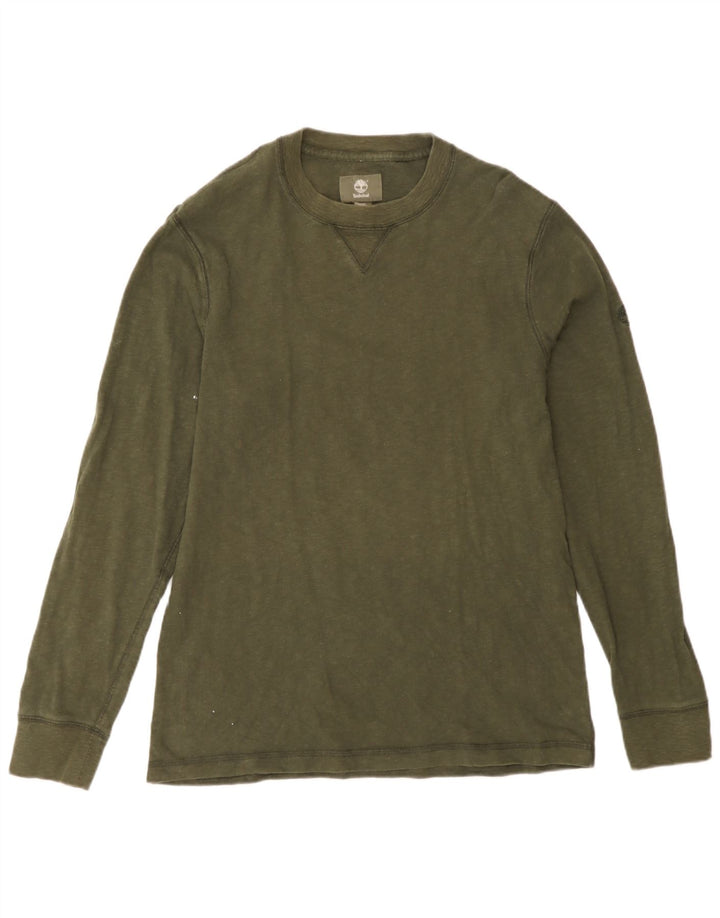 Męski top Timberland z długim rękawem, mały, zielony, bawełniany