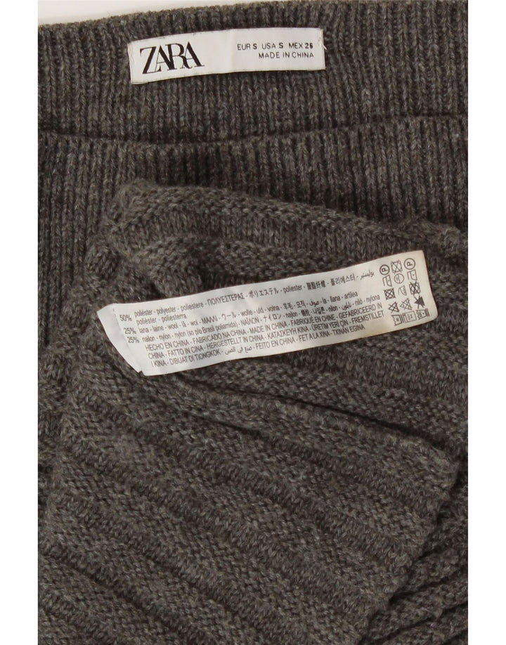 Damska dzianinowa spódnica o linii A Zara, mała W26, szary poliester