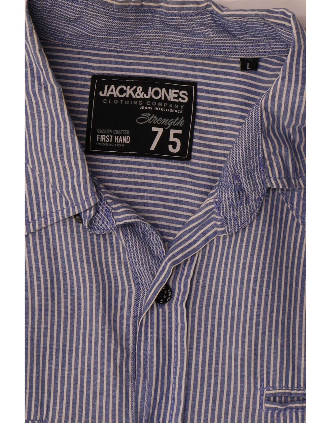 Męska koszula z krótkim rękawem Jack & Jones, duże, niebieskie prążki